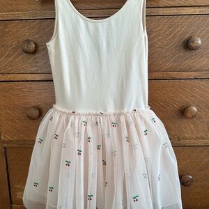 Toddler/Petite Pink Cherry Tulle Dress - Sleeveless Twirl Dress